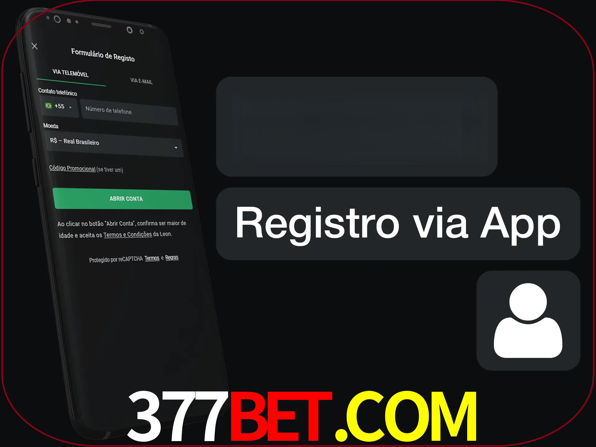 Registre-se com duas etapas usando o aplicativo.