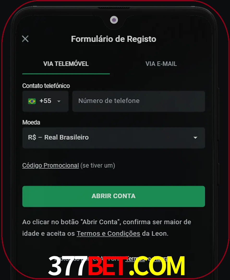 Abra o aplicativo e inicie o processo de registro.